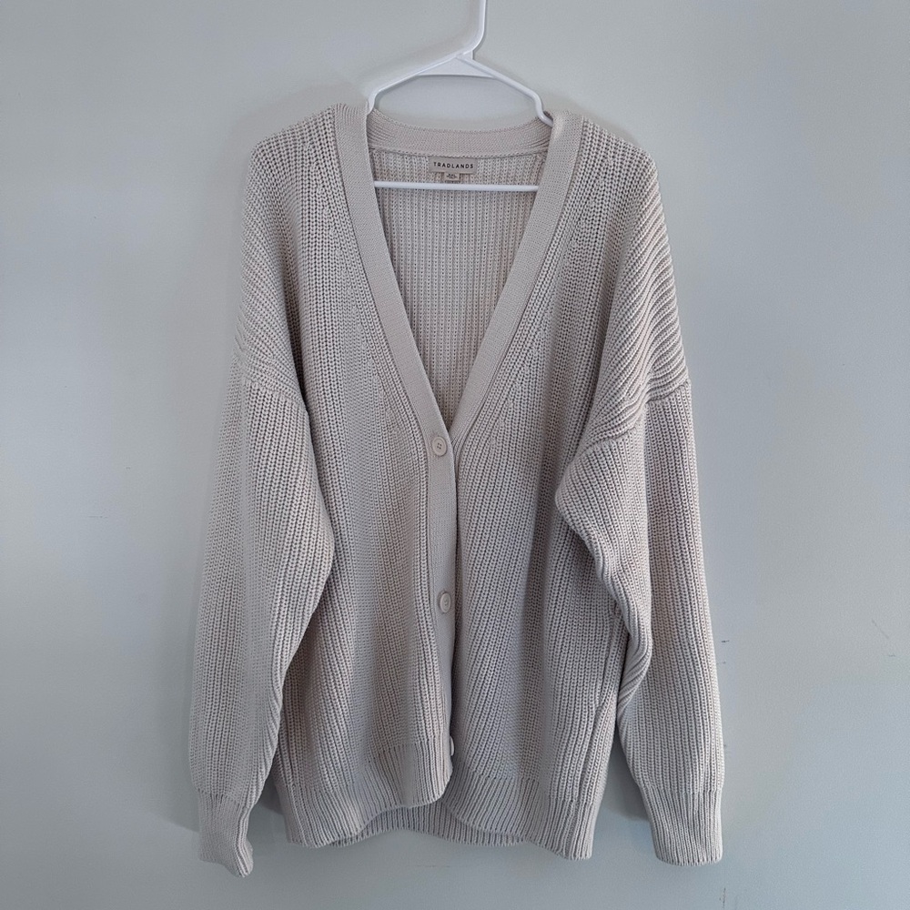 Tradlands Women's Beige Cardigan Sweater